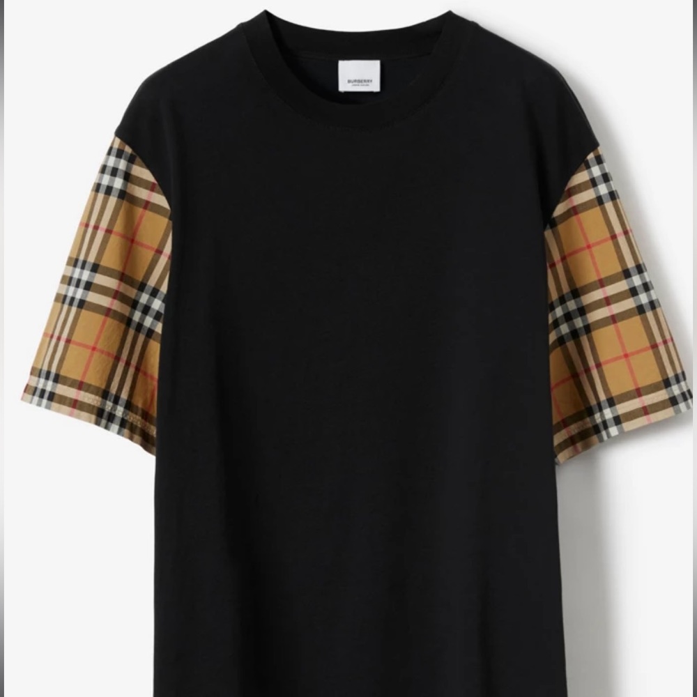 Burberry Vintage Check Sleeve Cotton Oversized T-shirt